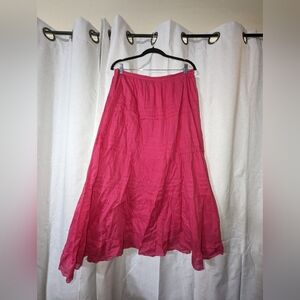 Vintage Pink Tiered Maxi Skirt